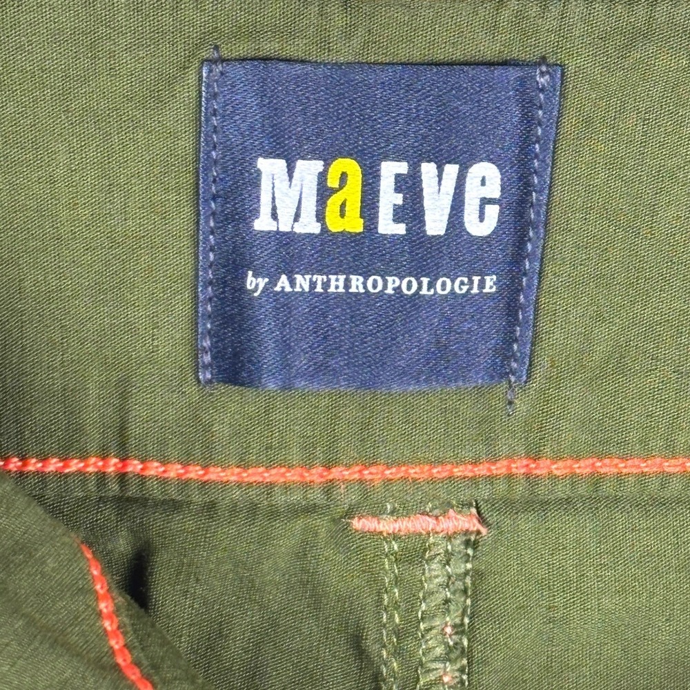 Maeve Anthro Colette Wide Leg Crop Pants 29 x 25 Olive Green Utility Safari Boho - Picture 4 of 12